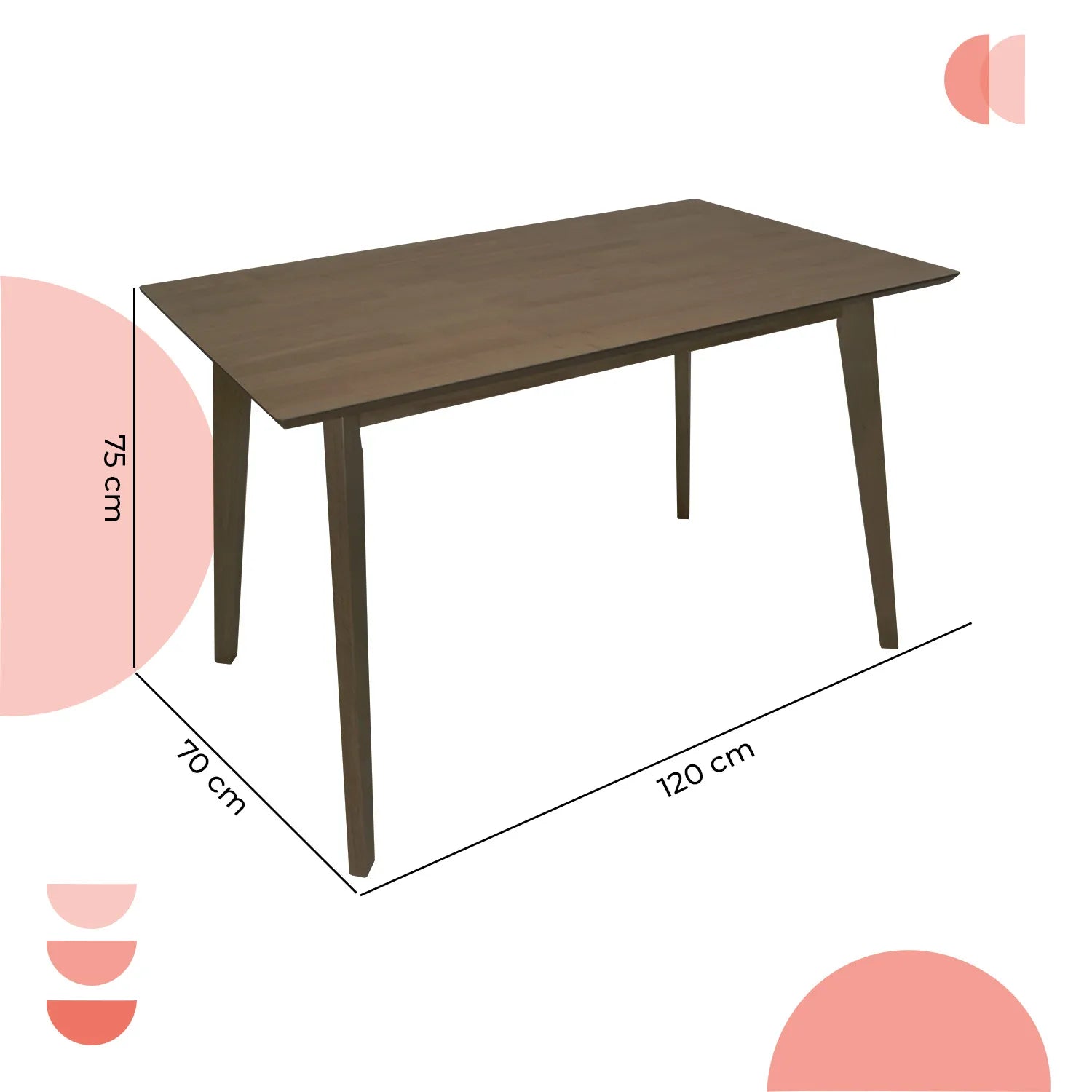 Mesa de Comedor Rectangular Madeira 120 5