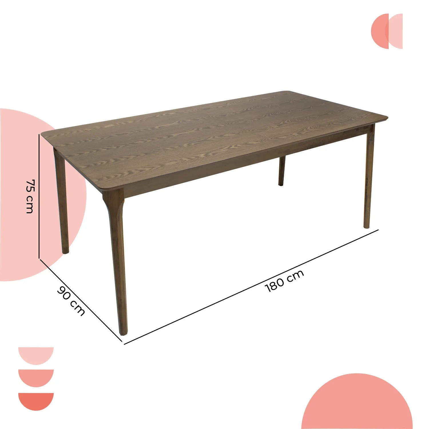 Mesa de Comedor Rectangular Madeira Chapa 180 8