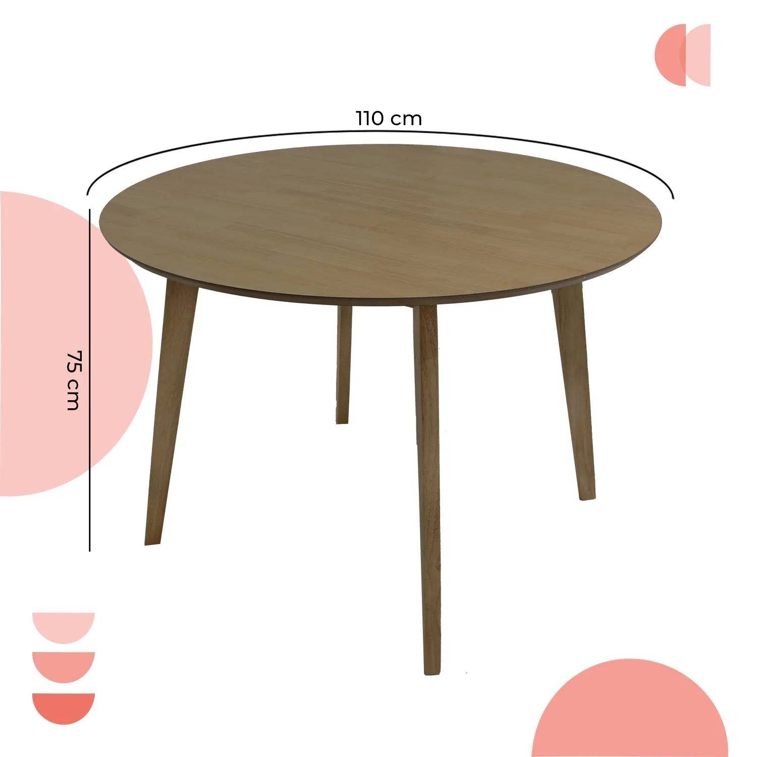 Mesa de Comedor Circular Madeira Chapa 110 4