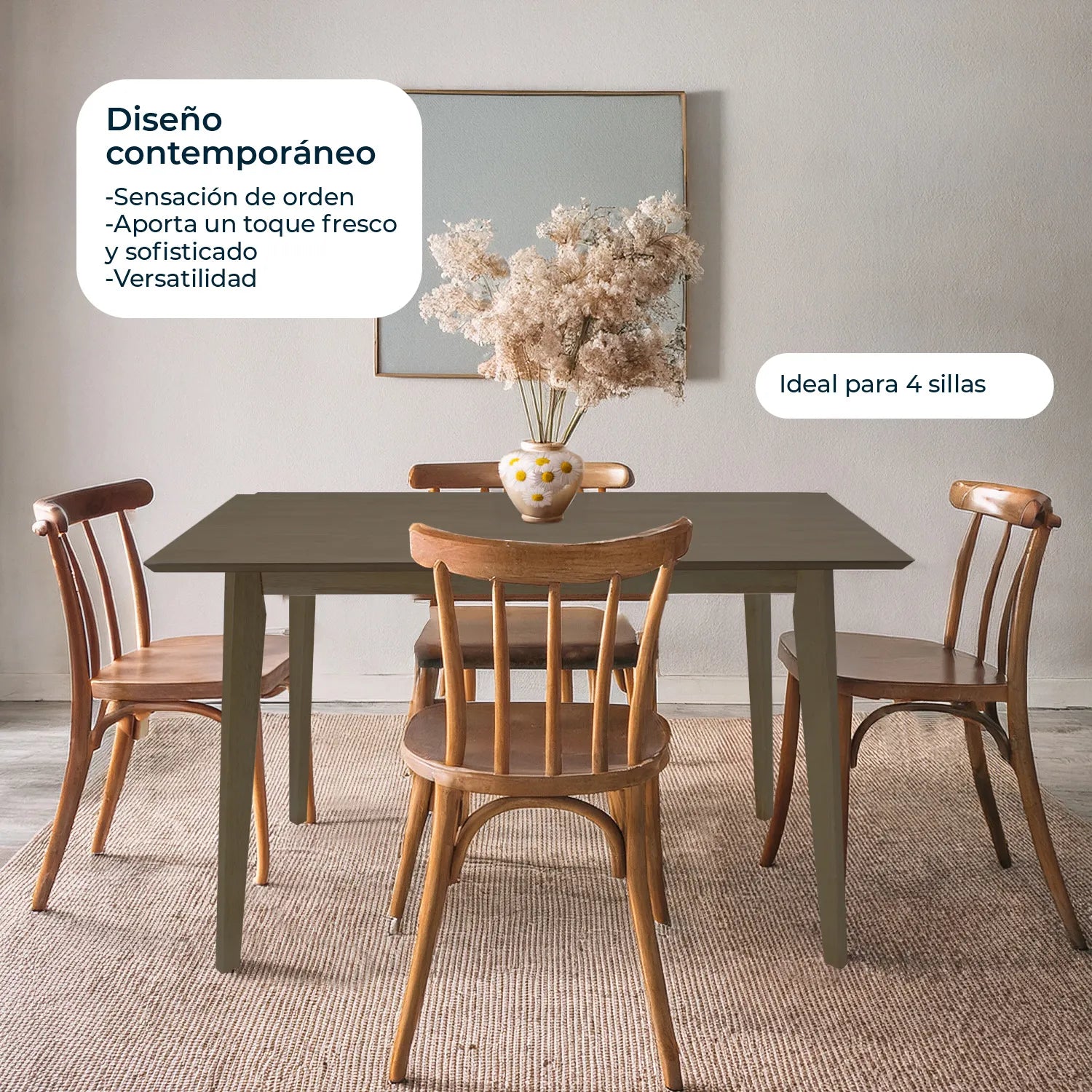 Mesa de Comedor Rectangular Madeira 120 6