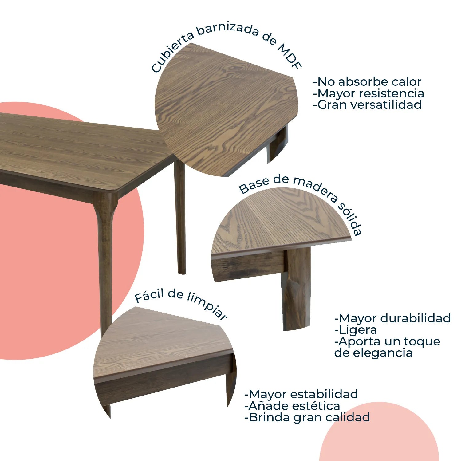 Mesa de Comedor Rectangular Madeira Chapa 150 7