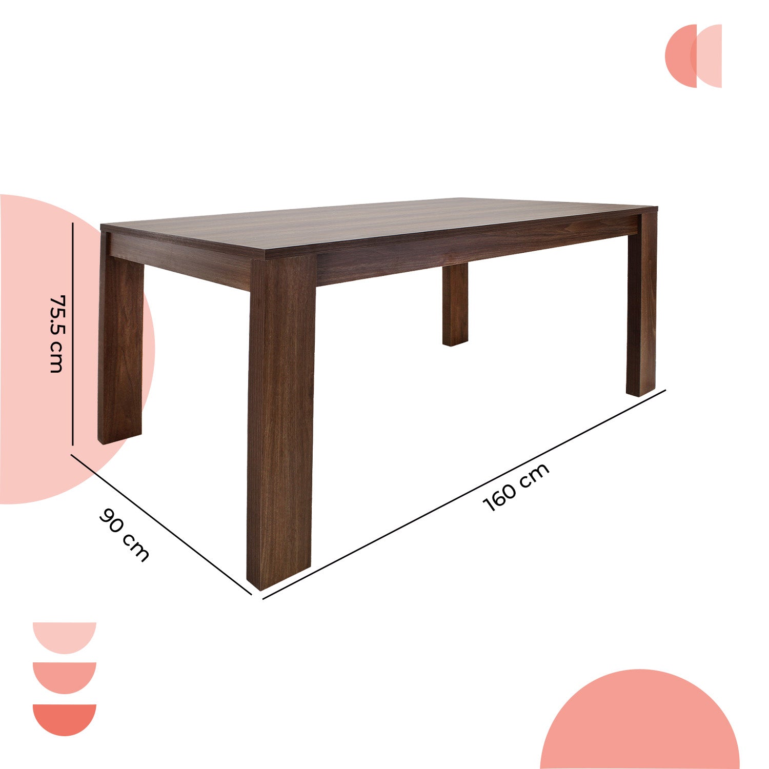 Mesa de Comedor Rectangular Minori 10