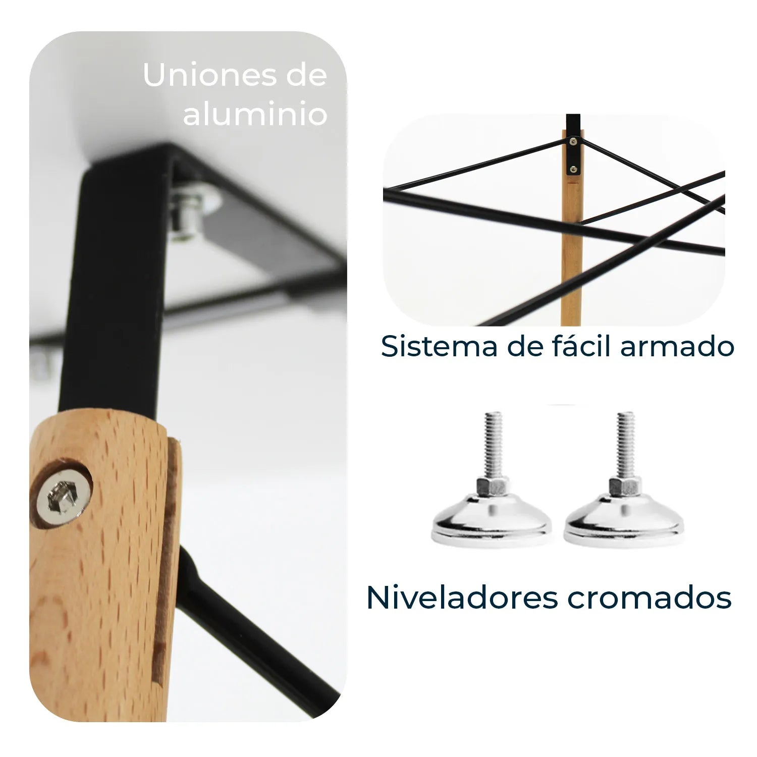 Comedor Mesa Oslo 80 Blanca + 4 Sillas Moura 8