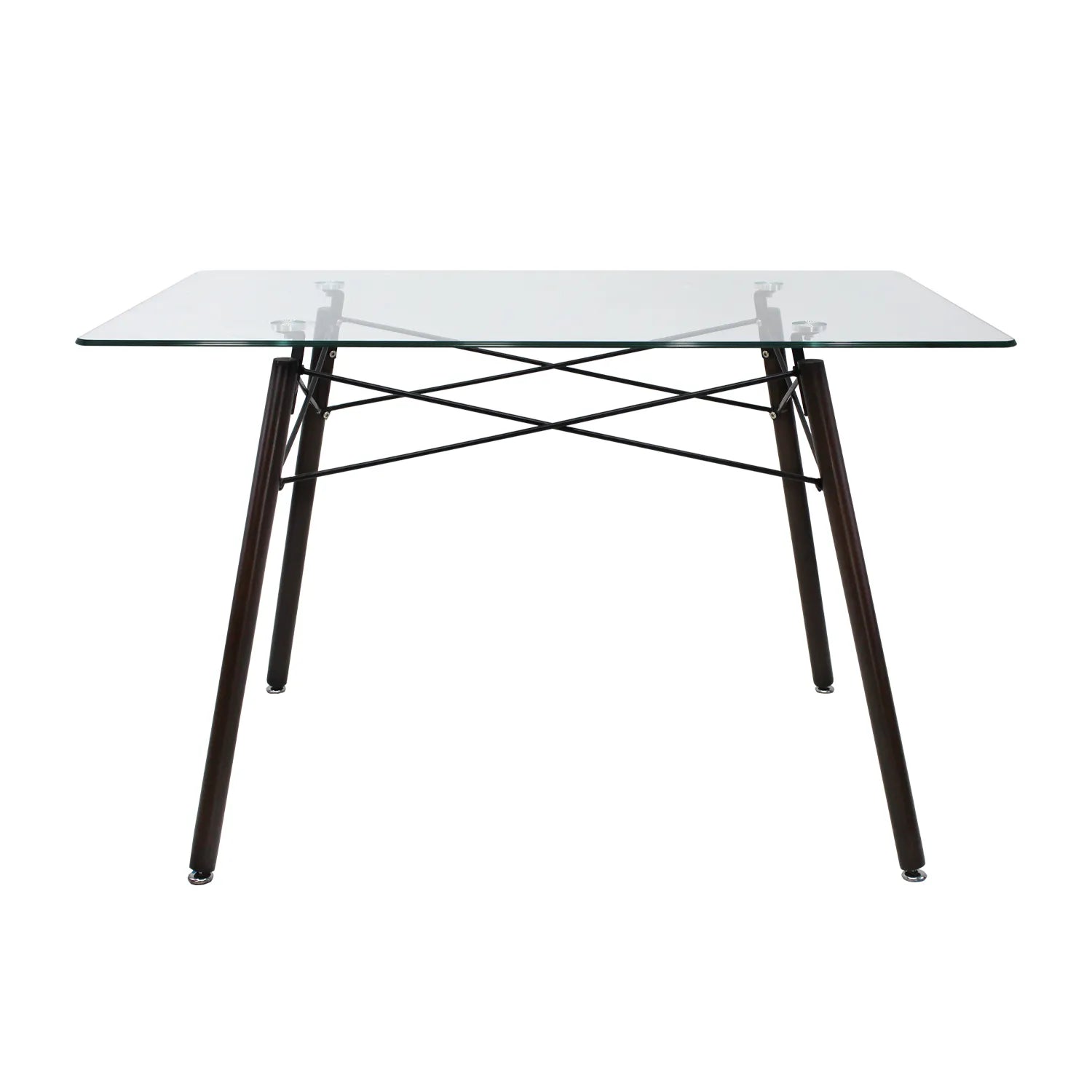 Comedor Mesa Oslo Cristal T5 NOGAL + 4 Sillas Frankfurt 4