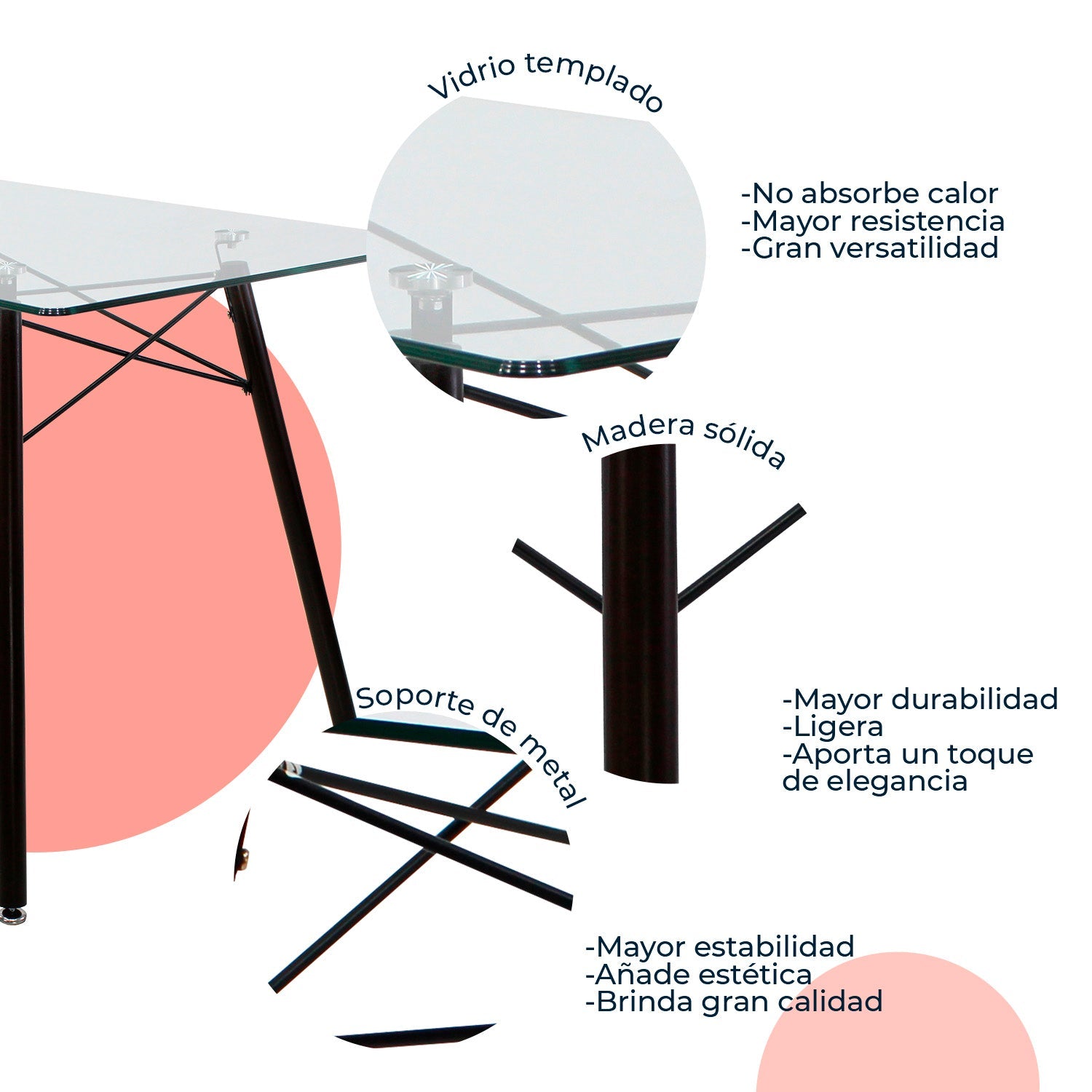 Mesa de Comedor Rectangular T5 Nogal 7