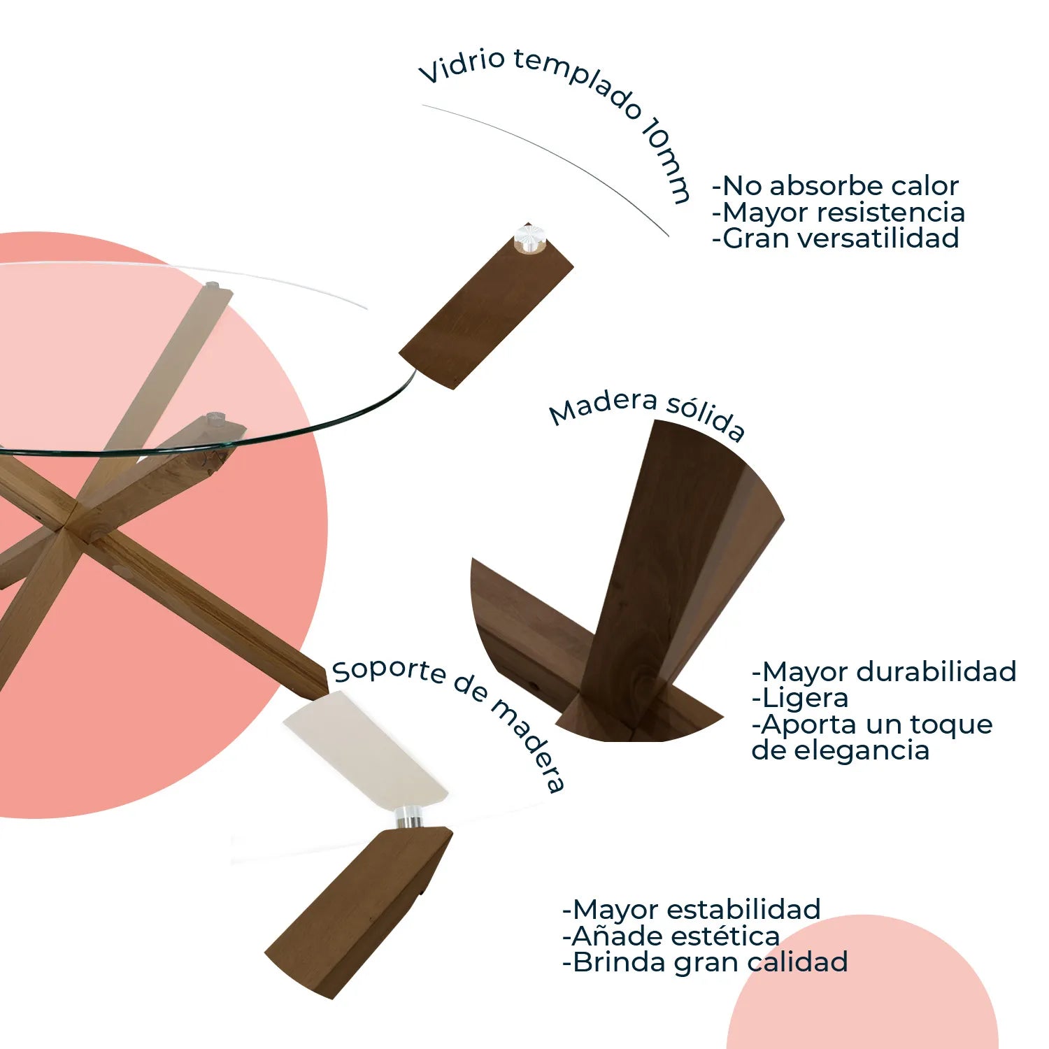 Mesa comedor 120cm Riau 6013 6