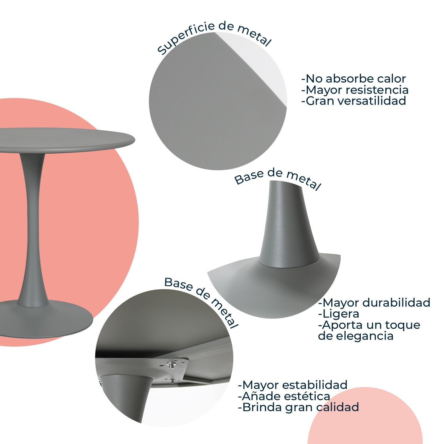 Mesa Circular Metal Vittoria 80cm 5