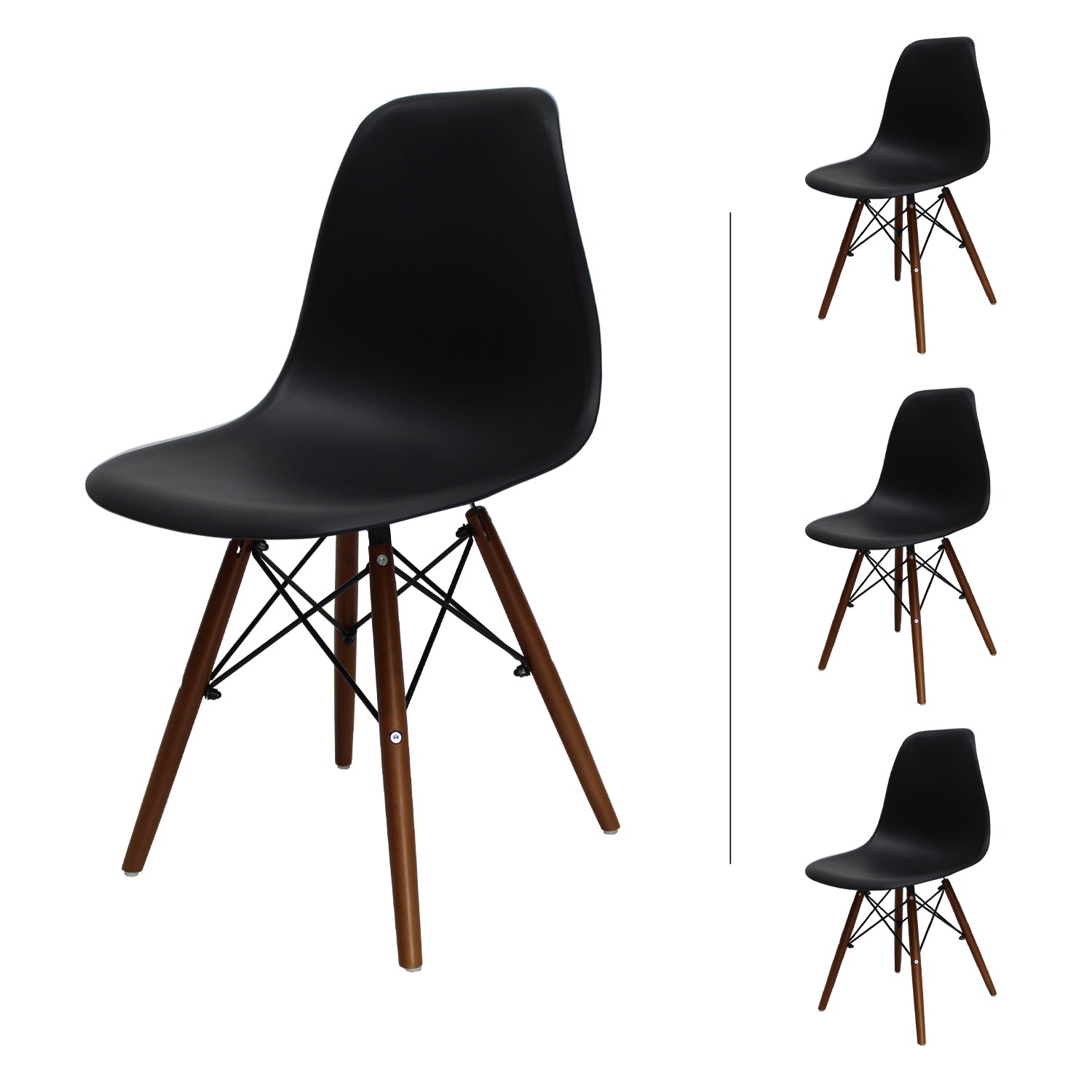 Set de 4 Sillas Oslo Nogal 10